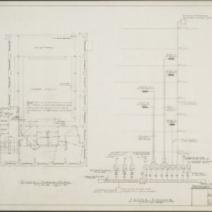 Masonic Temple Building, alterations -- Sixth floor plan and electrical transmission feeder diagram