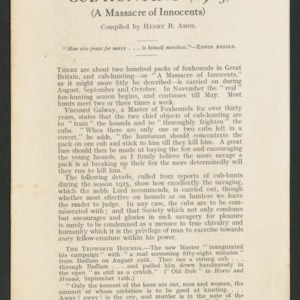 Cub-hunting (1925) (A massacre of innocents)
