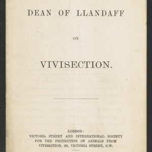 The Dean of Llandaff on vivisection
