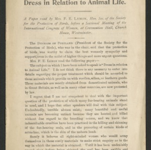Dress in relation to animal life