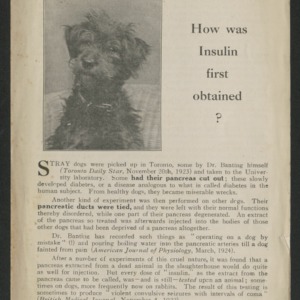 Insulin: how was insulin first obtained?