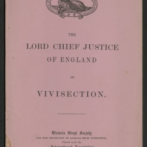 The Lord Chief Justice of England on vivisection