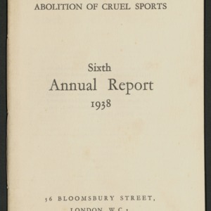 The national society for the abolition of cruel sports sixth annual report