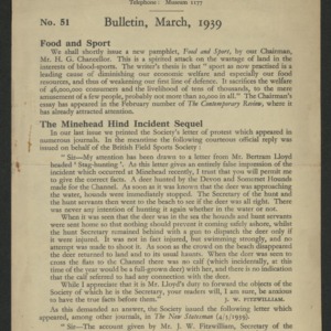 The National Society for the Abolition of Cruel Sports bulletin, no. 51, March 1939