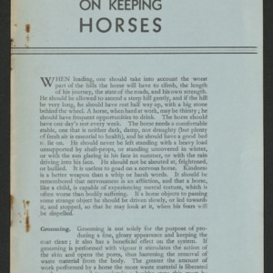On keeping horses