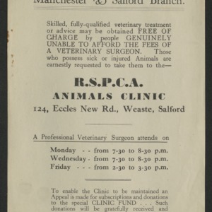 R.S.P.C.A. animal clinic