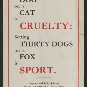 Promotional flier for the National Society for the Abolition of Cruel Sports