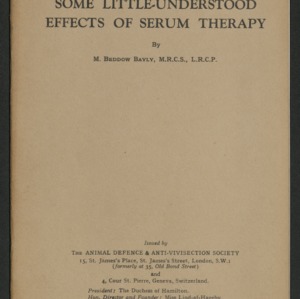 Some little-understood effects of serum therapy