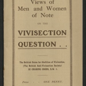 Views of men and women of note on the vivisection question
