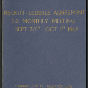 Reckitt-Lederle Agreement, Six Monthly Meeting, 30 Sept to 1 Oct, 1968