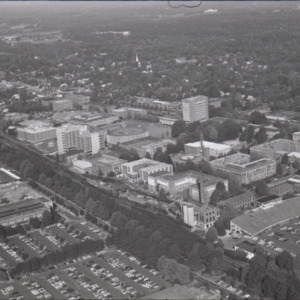 Aerial view of campus, circa 1969-1975