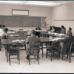 People at "Research in Technical Education" meeting, circa 1969-1975