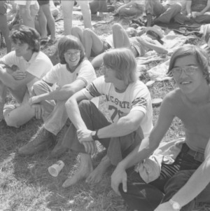 College students at outdoor event, 1973