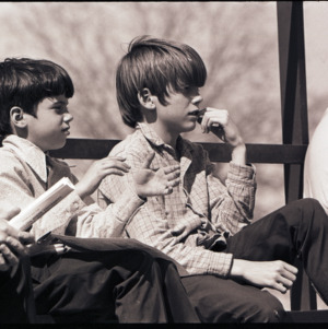 Children in stands, circa 1969-1975