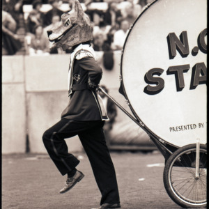 Mascot at football game, circa 1969-1975