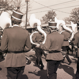 Marching band in parade, 1969