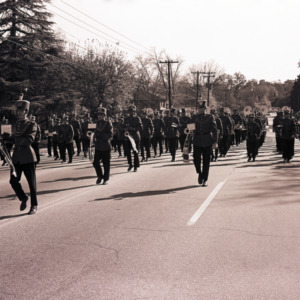 Marching band in parade, 1969