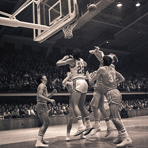 Basketball players at NC State vs. Clemson, circa 1969 -1975