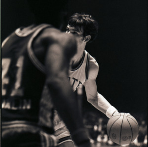 Basketball players at NC State versus East Carolina game, circa 1973-1974