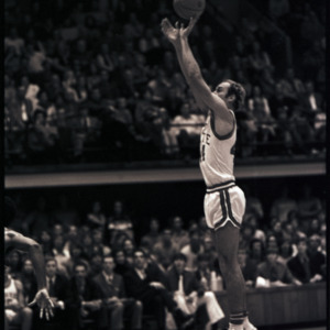 Basketball player at NC State versus Georgia game, circa 1971-1972