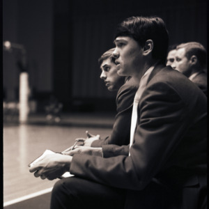 Basketball coaches at NC State versus Georgia, circa 1972-1973
