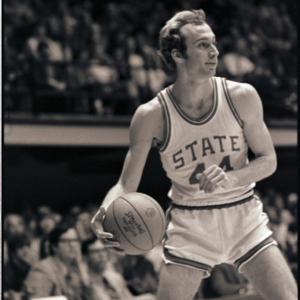 Basketball player at NC State versus Lehigh game, circa 1972-1973