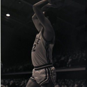 Basketball player at NC State versus Maryland game, circa 1970-1971
