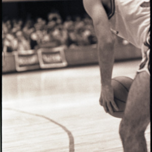 Basketball player at NC State versus Pittsburgh game, January 22, 1972
