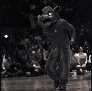 Mascot at NC State versus UNC-Chapel Hill basketball game, circa 1973-1974