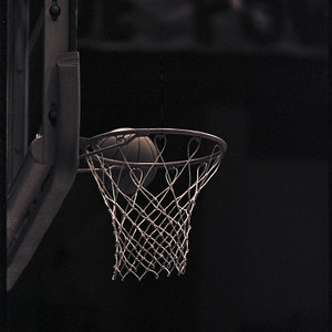 Basketball net at NC State versus UNC-Chapel Hill game, circa 1969-1975