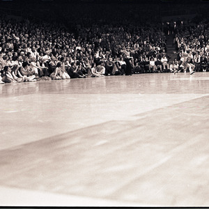 Basketball court at NC State versus UNC-Chapel Hill game, circa 1972-1975