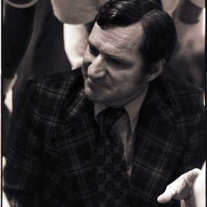 Basketball coach at NC State versus UNC-Chapel Hill game, circa 1972-1975
