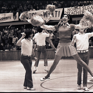 Cheerleaders at NC State versus Virginia basketball game, circa 1972-1975