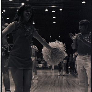 Cheerleaders at NC State versus Virginia Tech basketball game, circa 1969-1975