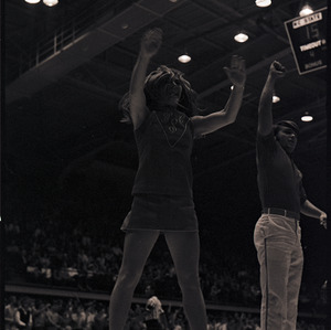 Cheerleaders at NC State versus Virginia Tech basketball game, circa 1969-1975