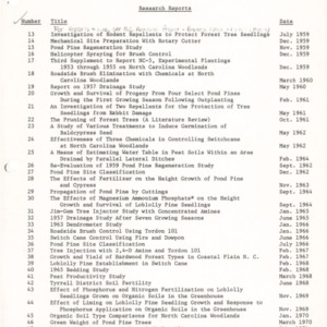Research Reports from 1959-1972, (Manteo Research Center)