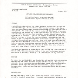 Applied Soil Microbiology Research, 1991 (TM-91-30)