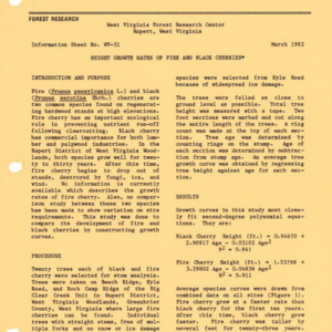 Height Growth Rates of Fire and Black Cherries, 1982 (West Virginia Research Center - Information Sheet No. WV-31)