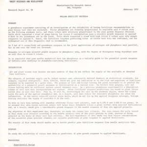 Foliar Fertility Criteria, 1975 (Charlottesville Research Center Research Report No. 58)