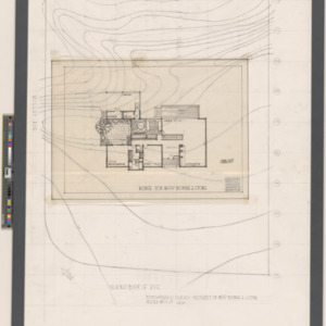 House for Miss Bonnie Cone -- Topographic survey and first floor plan