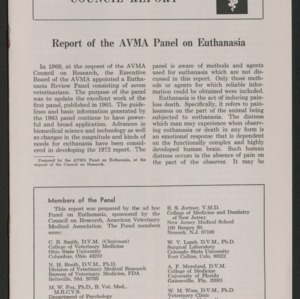 American Veterinary Medical Association Documents, 1972-1973
