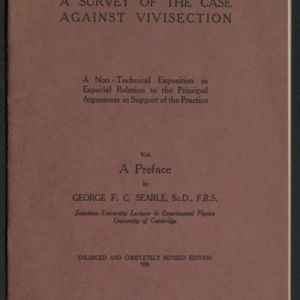 A Survey of the Case Against Vivisection, 1936