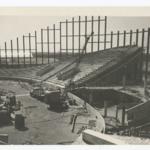 Interior of Dorton Arena during its construction