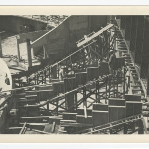 Steps of Dorton Arena being constructed, 1951-1952