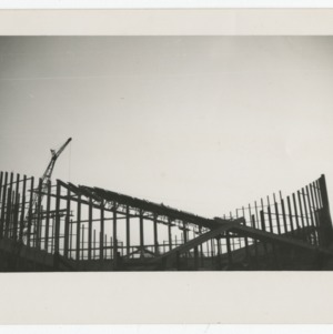 Dorton Arena's exterior cross being constructed, 1951-1952