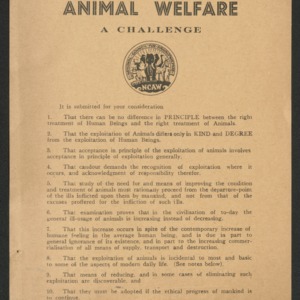 Animal welfare, a challenge