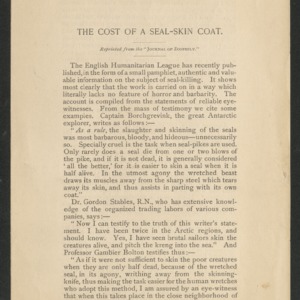 The cost of a seal-skin coat