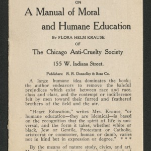 Excerpts from press notices and comments by educators on A Manual of Moral and Humane Education