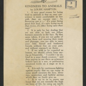 Kindness to animals