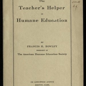 The teacher's helper in humane education